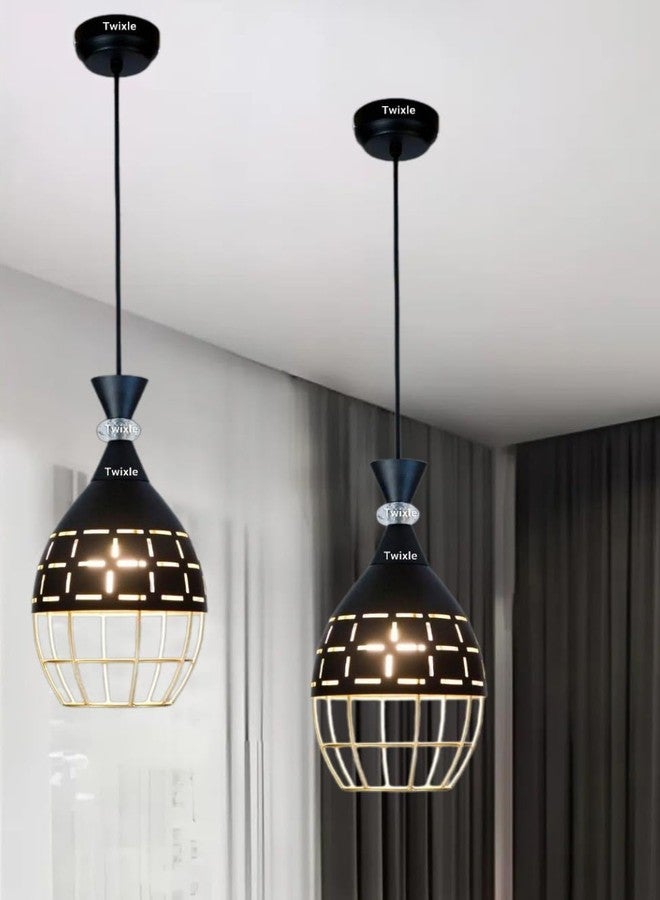twixle Pendant Light Fixture, Aluminum Hanging Lamps for Kitchen Island, Dining Table, Living Room, Bedroom (with Bulb, 3, Pack) - Image 5